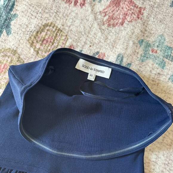 SOLID & STRIPED Strapless Soglio Dress in French Navy Blue, size XS - Picture 5 of 6